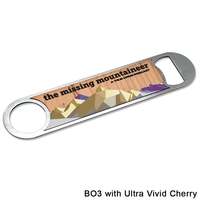Stainless steel bottle opener with UV color imprint on cherry or... from ASI...