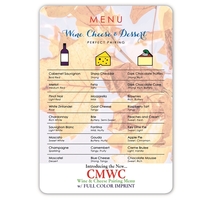 WINE & CHEESE PAIRING MENU (4"w x 6"h)