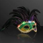 Light Up Mardi Gras Masks, Festive Feathers