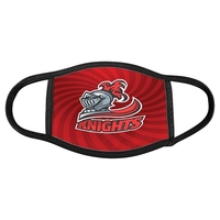 5.5" x 6.5" custom printed fabric face mask with black trim.... from ASI...