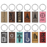 1.25" x 2.75" engraved premium leatherette rectangle keychain.... from ASI...