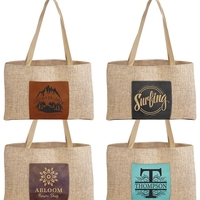 12" x 19" engraved burlap tote bag with a 5" gusset.... from ASI 92531 Unique...