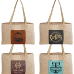 19" x 12" Burlap Bag with 5" Rawhide Leatherette Gusset