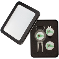 Golf gift set with divot tool, hat clip, ball markers and... from ASI 52263...