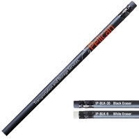 #2 pencil with a rounded black matte barrel, black ferrule and... from ASI...