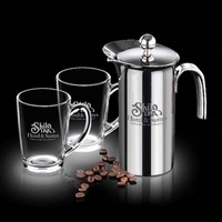 French Coffee Press & 2 Dundas Mugs... from ASI 84592 St Regis Group