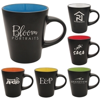 12 oz. ceramic mug with satin black exterior and glossy interior.... from ASI...