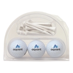 Three Golf Balls and Golf Tees Clamshell
