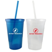 16 ounce translucent double wall insulated tumbler with straw and lid... from...
