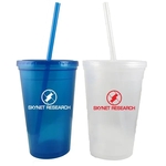 16oz Double Wall Tumbler with Straw & Lid - MADE IN USA
