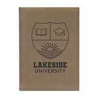 7" x 9 3/4" Light Brown Leatherette Journal