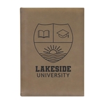 7" x 9 3/4" Light Brown Leatherette Journal