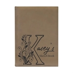 7" x 9 3/4" Light Brown Leatherette Sketch Book