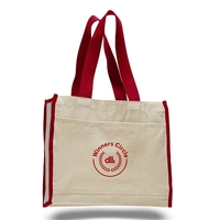 Canvas Gusset Tote w/ Color Handles
