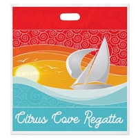 Digital Full-Color Die Cut Handle Plastic Bag with generous imprint area......