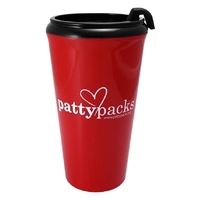 16 oz travel tumbler with double wall insulation and snap on... from ASI...