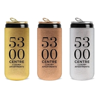 Collapsible 12 oz. Slim Neoprene Metallic Can Cooler