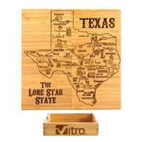 4 piece puzzle bamboo coaster with storage case. Lightweight, durable and......