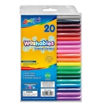 20 Pack Washable Fineline Markers - Pouch Set - Assorted