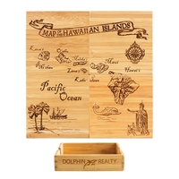 4 piece puzzle bamboo coaster with storage case. Lightweight, durable and......