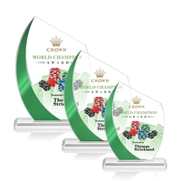 The Wadebridge Starfire Crystal VividPrint™ Award features an elegant Green...