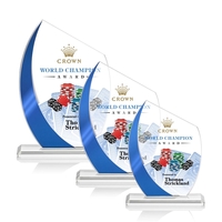 The Wadebridge Starfire Crystal VividPrint™ Award features an elegant Blue...