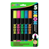 5 Pack Neon Broadline Watercolor Markers - Assorted Colors - USA... from ASI...