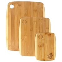 3 piece 2-tone bamboo cutting board set with contrast border.... from ASI...