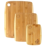 3-Piece Two-Tone Bamboo Serving and Cutting Board Set
