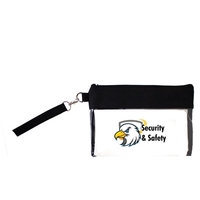 10" x 7" clear PVC zippered wrist bag with black accents... from ASI 37980...