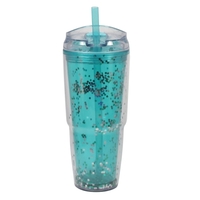 22 Oz. Plastic made Travel Glitter Dual Tumbler.... from ASI 74245 Nordic Co...