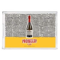 11"L x 16"W clear acrylic serving tray with handles, used for... from ASI...