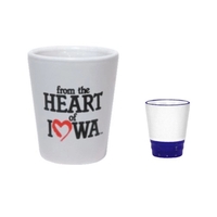 1.5oz Ceramic Shot Glass with Colored Trim, spot color... from ASI 80093...