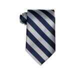 Navy Blue & Grey School Stripe Tie
