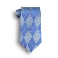 French Blue Argyle Silk Tie
