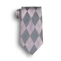 Pink & Grey Argyle Silk Tie