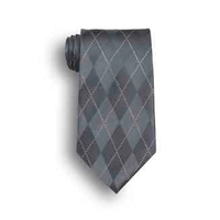 Gray Argyle Silk Tie