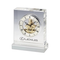 Crystal trophy clock, 5 1/4" x 6" x 2 1/4".... from ASI 55540 Furniward...