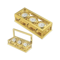 Gold plated weather station contains clocks.... from ASI 55540 Furniward...