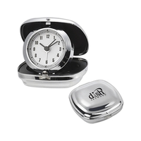 Silver travel foldable alarm clock.... from ASI 55540 Furniward Company /...