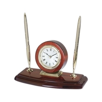 Piano wood pen stand clock with 2 pens.... from ASI 55540 Furniward Company /...