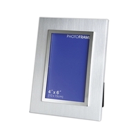 Two tone silver metal photo frame fits 4" x 6" photo.... from ASI 55540...