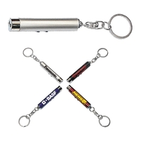 Dual function laser pointer and LED flashlight keychain