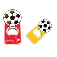 Jumbo size soccer shape magnetic bottle opener