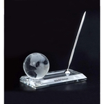 CRYSTAL GLOBE PEN STAND SET