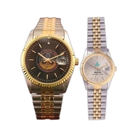 Analog watch with two tone case and heavier solid bracelet, date... from ASI...
