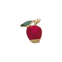 Apple (red with green leaf) Lapel Pin