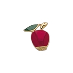 Apple (red with green leaf) Lapel Pin