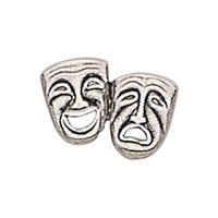 Comedy/tragedy lapel pin with military clutch, up to 7/8".... from ASI 68760...