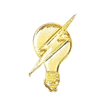 Light Bulb with Lightning Bolt Lapel Pin